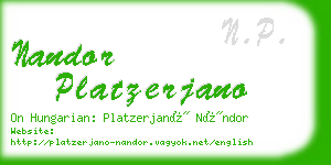 nandor platzerjano business card